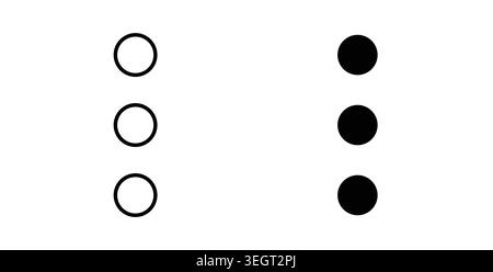Menu dots icon symbol. Vector illustration pack in black color. Stock Vector