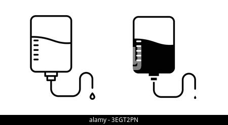 Blood transfusion icon symbol. Vector illustration pack in black color. Stock Vector
