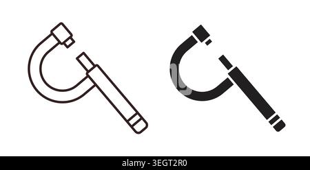 Micrometer icon symbol. Vector illustration pack in black color. Stock Vector