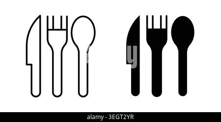 Utensils icon symbol. Vector illustration pack in black color. Stock Vector