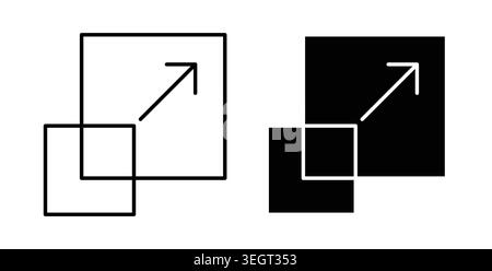 Resize icon symbol. Vector illustration pack in black color. Stock Vector