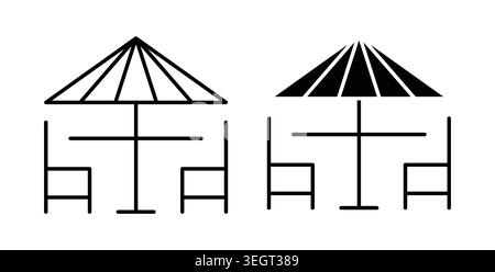 Terrace icon symbol. Vector illustration pack in black color. Stock Vector