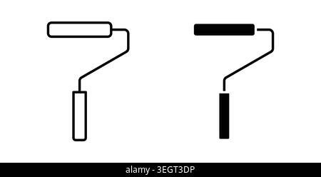 Paint roller icon symbol. Vector illustration pack in black color. Stock Vector