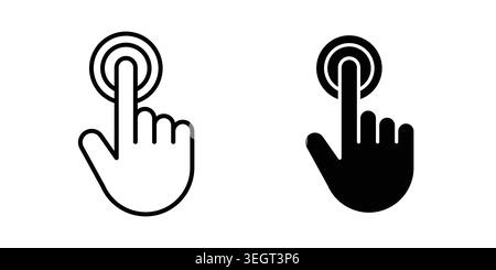 Clicking finger icon vector, symbol, logo illustrations Stock Vector