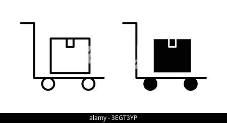Dolly flatbed icon vector, symbol, logo illustrations Stock Vector