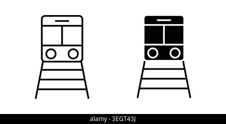 Train icon symbol. Vector illustration pack in black color. Stock Vector