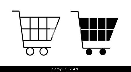 Shopping icon symbol. Vector illustration pack in black color. Stock Vector