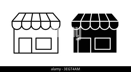 Shop icon symbol. Vector illustration pack in black color. Stock Vector