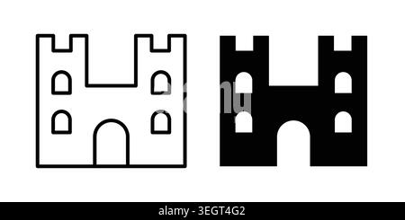 Castle icon vector, symbol, logo illustrations Stock Vector