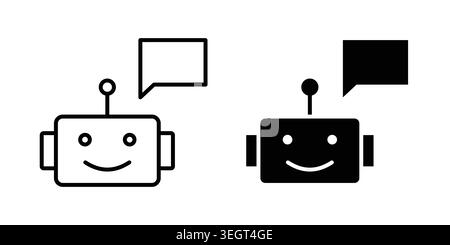 Chatbot speech bubble icon vector, symbol, logo illustrations Stock Vector