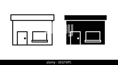 Store icon symbol. Vector illustration pack in black color. Stock Vector