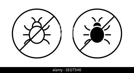 No Bug icon vector, symbol, logo illustrations Stock Vector