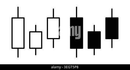 Chart candlestick icon vector, symbol, logo illustrations Stock Vector