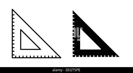 Triangle ruler icon symbol. Vector illustration pack in black color. Stock Vector
