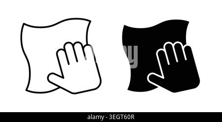 wipe icon symbol. Vector illustration pack in black color. Stock Vector