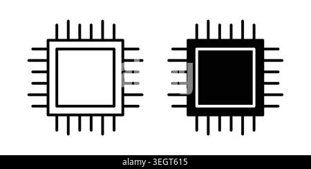 Microchip icon vector, symbol, logo illustrations Stock Vector