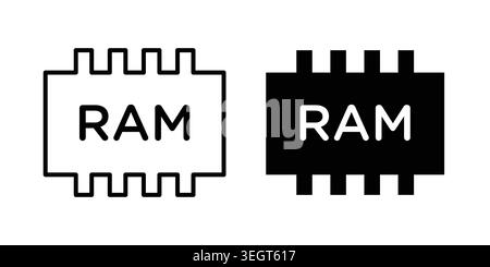 Memory icon vector, symbol, logo illustrations Stock Vector