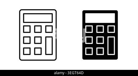 Calculator icon symbol. Vector illustration pack in black color. Stock Vector