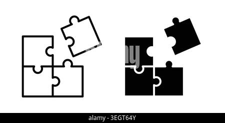 Puzzle pieces icon vector, symbol, logo illustrations Stock Vector