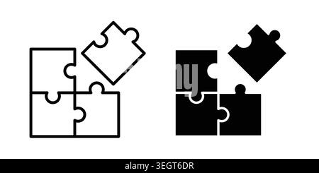 Puzzle pieces icon vector, symbol, logo illustrations Stock Vector