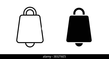 Cowbell icon vector, symbol, logo illustrations Stock Vector