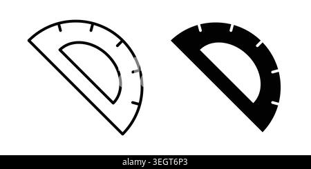 Protractor icon vector, symbol, logo illustrations Stock Vector