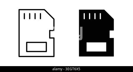 Sd card icon vector, symbol, logo illustrations Stock Vector