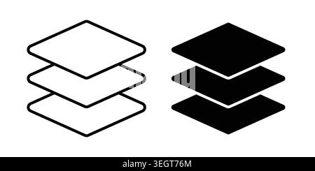 Multiple Layers icon vector, symbol, logo illustrations Stock Vector