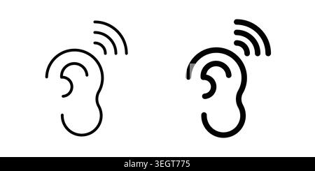Assistive listening systems icon vector, symbol, logo illustrations Stock Vector
