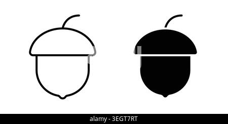 Acorn icon vector, symbol, logo illustrations Stock Vector