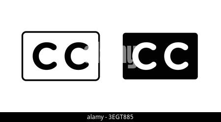 Closed caption icon vector art Illustrations Stock Vector