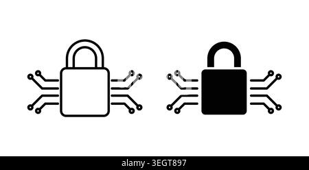 Cyber security icon vector art Illustrations Stock Vector