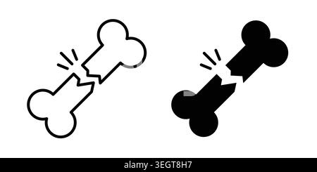 Bone break icon vector, symbol, logo illustrations Stock Vector