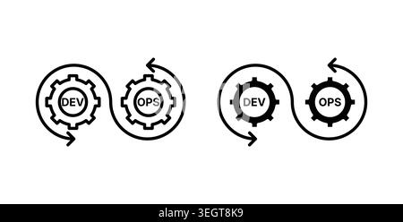 Dev ops icon vector art Illustrations Stock Vector