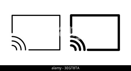 Screencast icon vector, symbol, logo illustrations Stock Vector