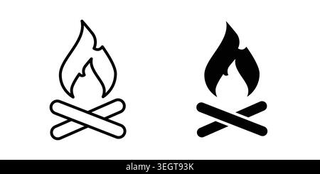 Campfire icon vector, symbol, logo illustrations Stock Vector