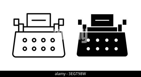 Typewriter icon vector, symbol, logo illustrations Stock Vector