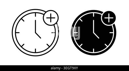 Extra hours icon vector art Illustrations Stock Vector
