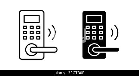 Smart lock icon vector art Illustrations Stock Vector
