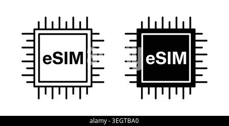 ESIM icon vector art Illustrations Stock Vector