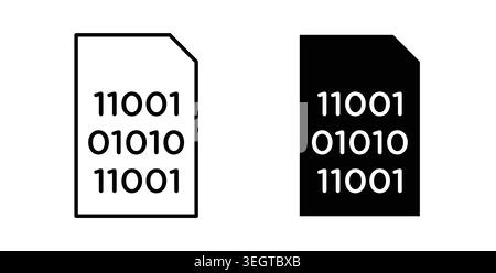 Binary code icon vector art Illustrations Stock Vector