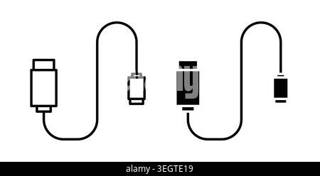 USB cable icon vector art Illustrations Stock Vector