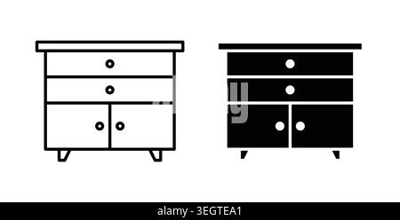 Cabinet icon vector art Illustrations Stock Vector