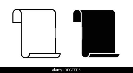 Scroll paper icon vector art Illustrations Stock Vector