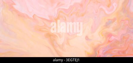 Soft pastel pink and peach marble background with delicate swirling patterns and flow Stock Photo