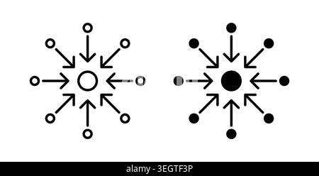 Centralized icon vector art Illustrations Stock Vector