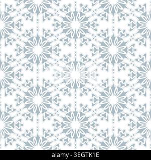 Abstract geometric pattern with lines, snowflakes. A seamless vector background. White and blue texture. Graphic modern pattern Stock Vector