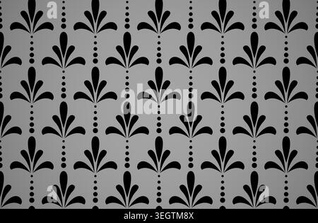 Flower geometric pattern. Seamless vector background. Black ornament. Ornament for fabric, wallpaper, packaging, Decorative print Stock Vector