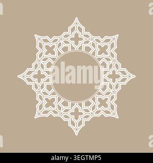 Decorative frame Elegant vector element for design in Eastern style, place for text. Floral beige border. Lace illustration for invitations and greeting cards Stock Vector