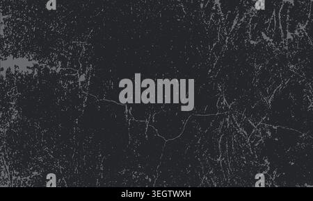 Dark cracked concrete texture with irregular fissures and speckled weathered surface, abstract aged stone pattern for backgrounds, overlays Stock Vector